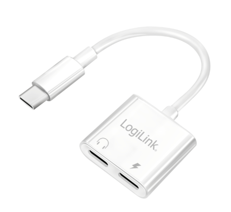 Logilink USB-C adapter PD töltőporttal, 2x USB-C, max. 60 W, fehér