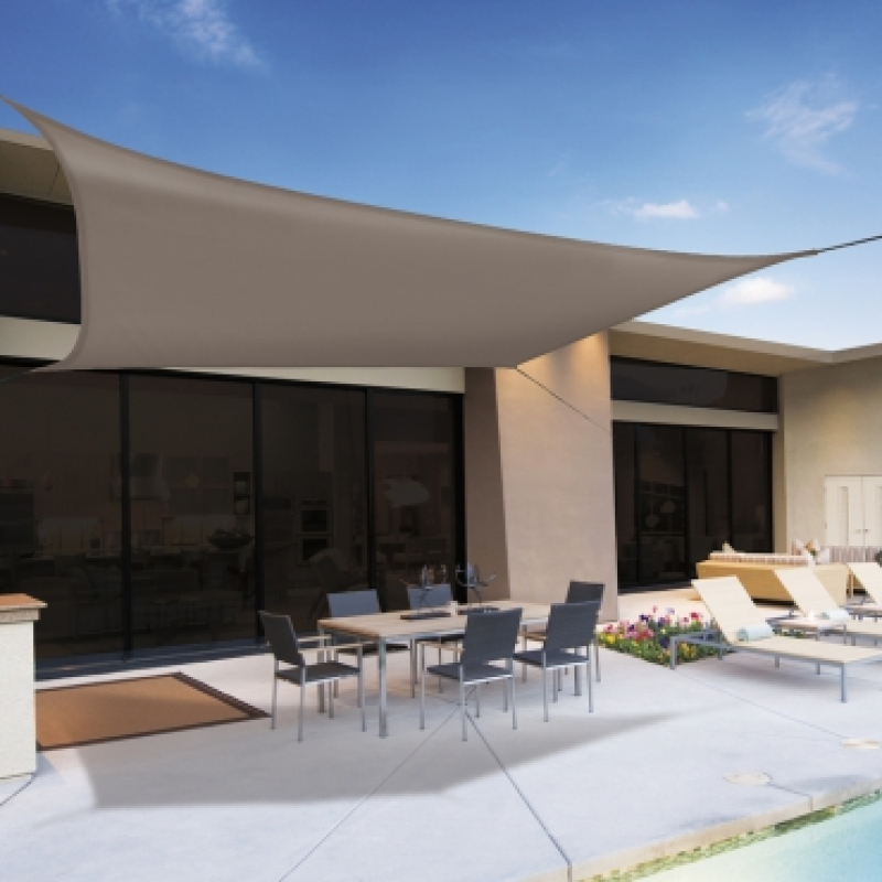 Árnyékoló poliészter barna négyszög 3,6x3,6m 2012355 (15701)