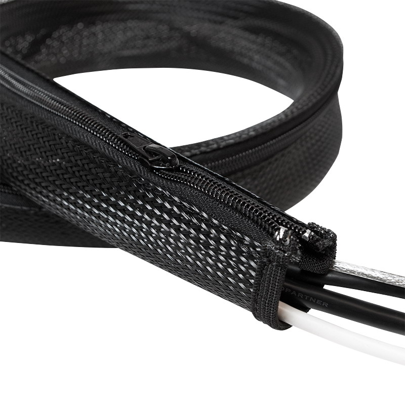 Logilink KAB0046 kábelhüvely (cipzár), poliészter, fekete, 1 m