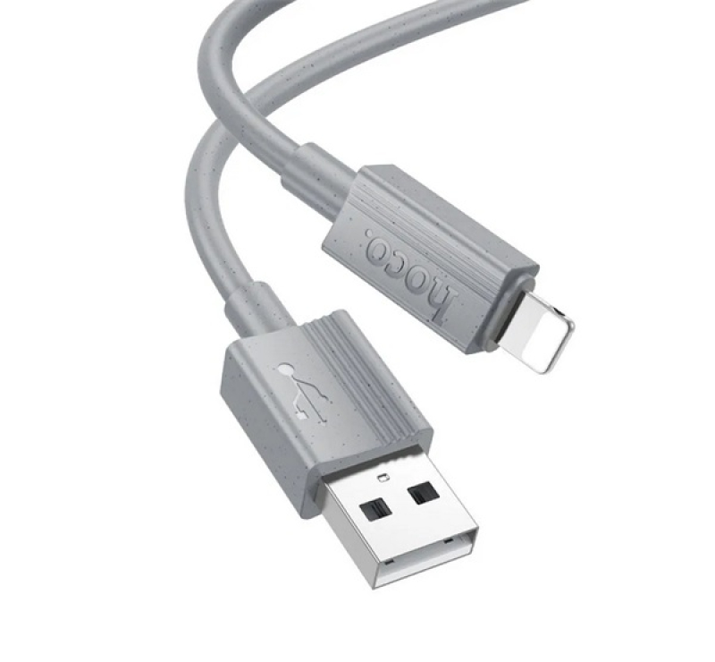 HOCO X107 adatkábel (USB - lightning, 2.4A, 100cm) VILÁGOSSZÜRKE