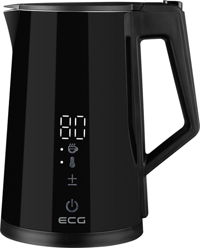 ECG Digitouch Duplafalú vízforraló hőfokszabályzóval, fekete (RK-1893 Black)