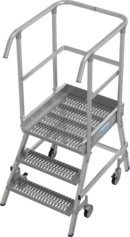 Krause Stabilo egy oldalon járható gurítható dobogó R13 profilrács lépcsőfokokkal, 1x3 (821256)