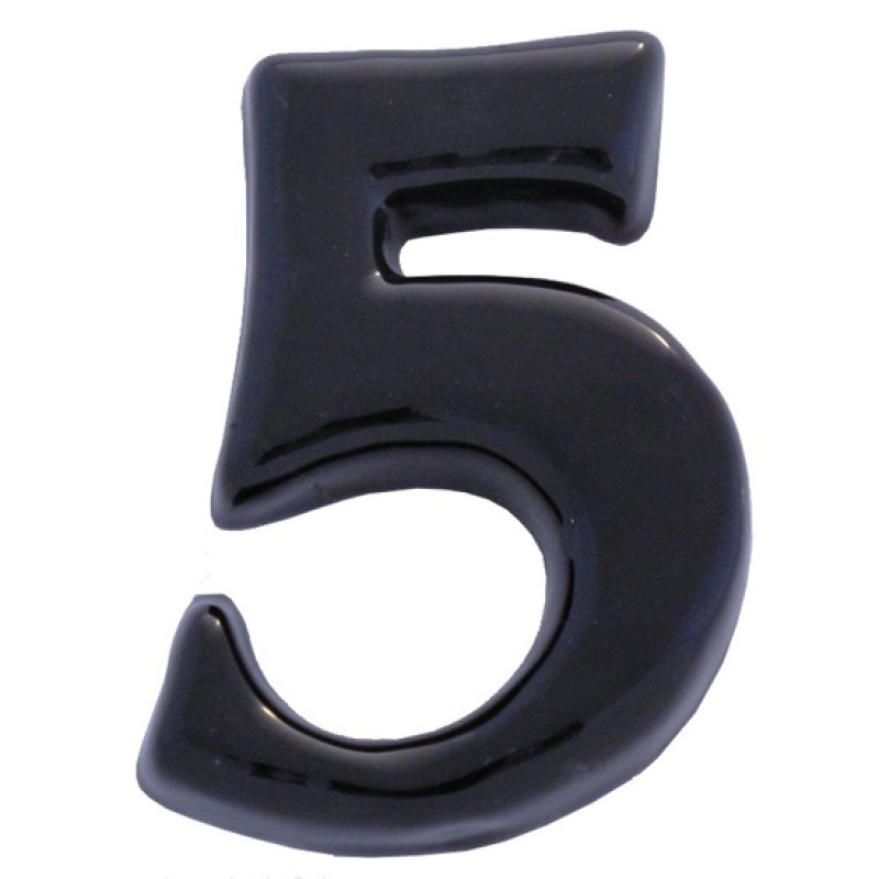 SB  kerámia házszám 5 fekete 12cm (3970065)