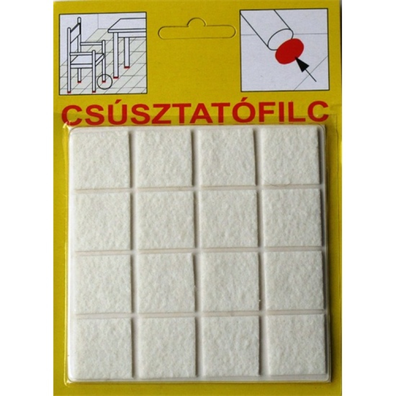 Csúsztatófilc öntapadó 20x20 mm fehér (20 db) (3340550)