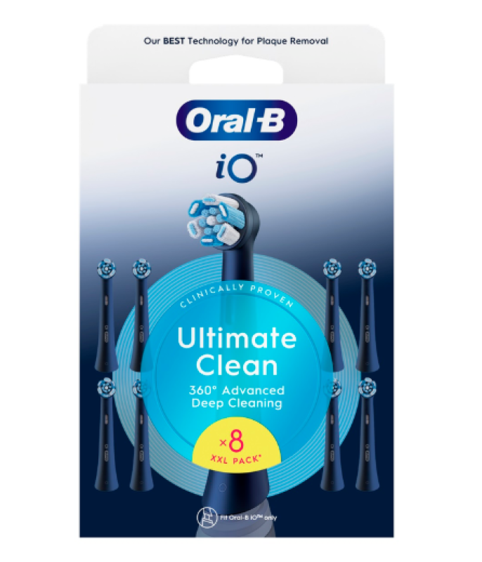 Oral-B iO Ultimate Clean fogkefefej 8db, fekete (10PO010463)