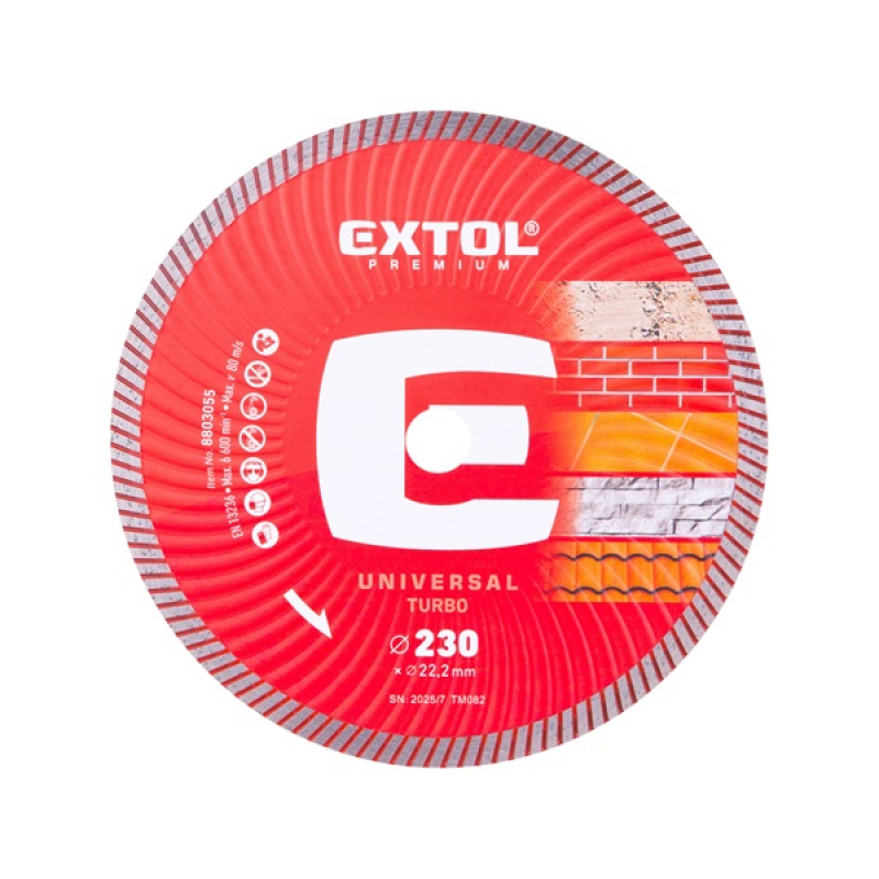 Extol Premium gyémántvágó TURBO gránit/kerámia 230×22,2×2,6mm (8803055)
