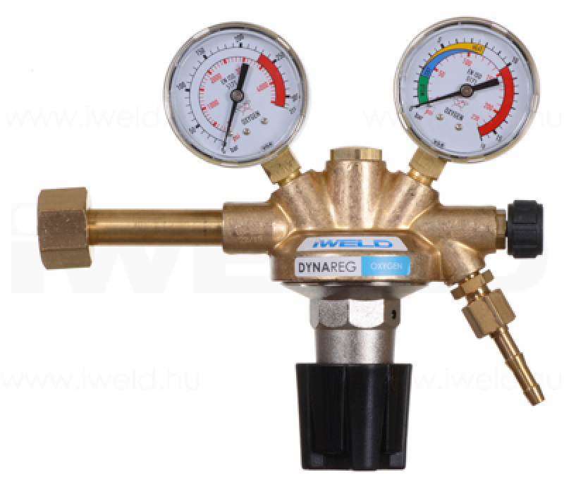 Iweld Dynareg Oxigén palack nyomáscsökkentő 230/10 bar, 2 manométerrel