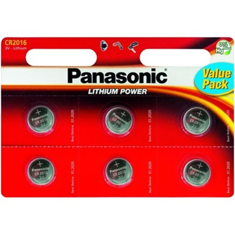 Panasonic Gombelem   lítium CR2016L (6db) (3121623)