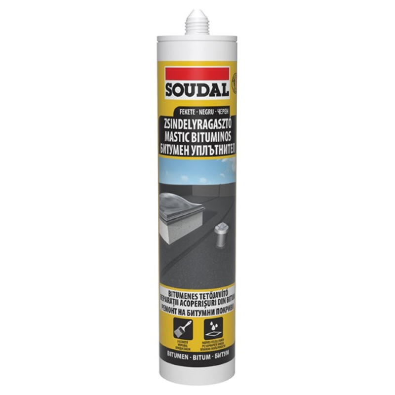 SOUDAL bitumenes tömítő (zsindelyragasztó) 280 ml, fekete (8913000)