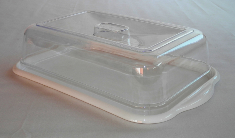 Szendvicsbúra tálcával 29,5x45 cm fehér műanyag (727)