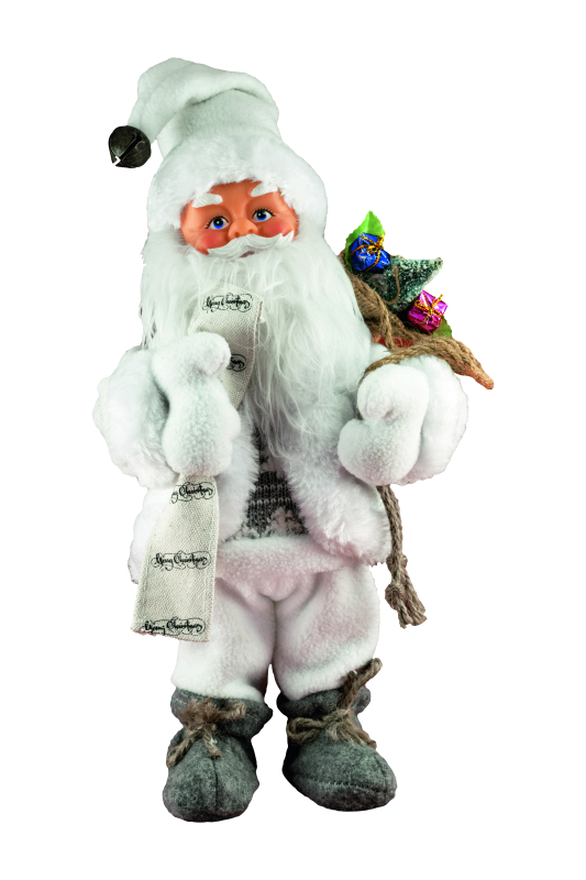 Home Mikulás táncoló, zenélő, fehér nadrágban (KDD 31)