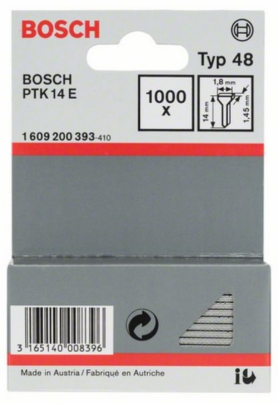 Bosch szög 48-as típus, 1,8 x 1,45 x 14 mm (1609200393)