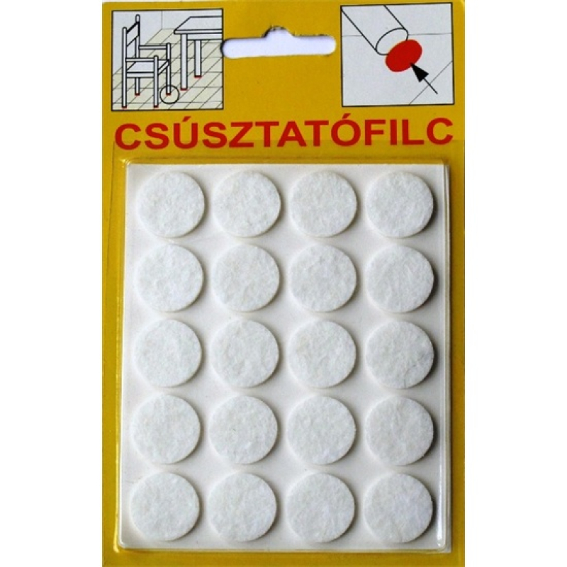 Csúsztatófilc öntapadó d=16 fehér (20db) (3340510)