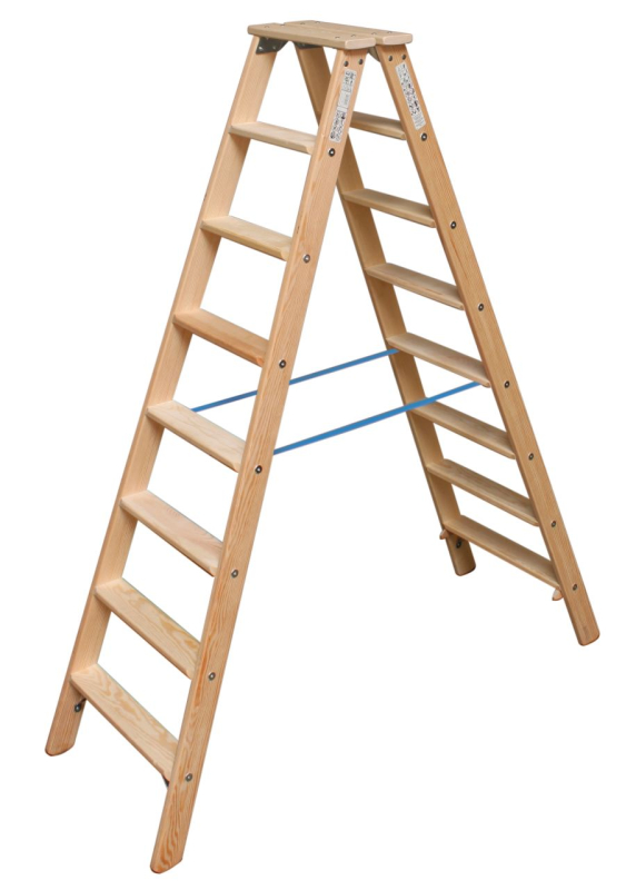 Krause Stabilo lépcsőfokos két oldalon járható fa létra 2x8 (818454)
