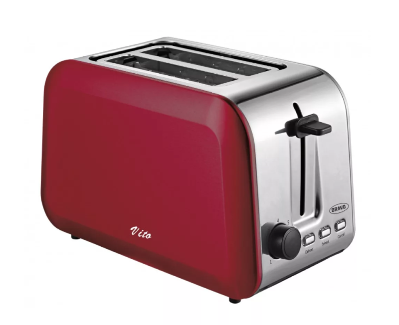 Bravo 2 szeletes kenyérpirító 750W, piros (B-4819-RD)