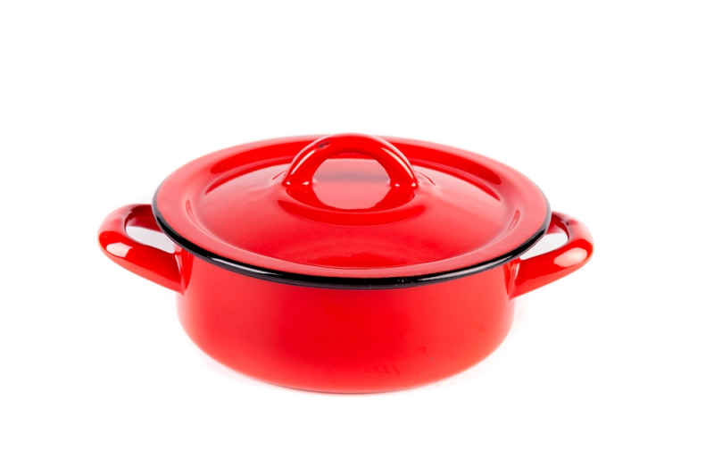 Bonyhádi hagyományos zománcozott lábas + fedő 16 cm