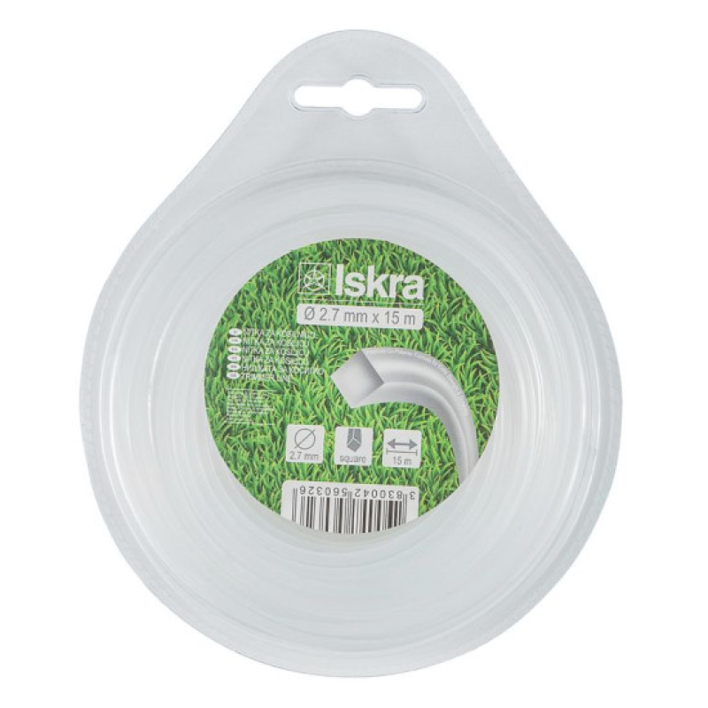 Iskra műanyag vágószál 2,7mm x 15m, négyzet