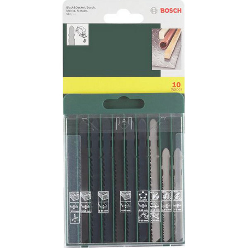 Bosch 10 db-os szúrófűrészlap-készlet, T befogás (2607019461)