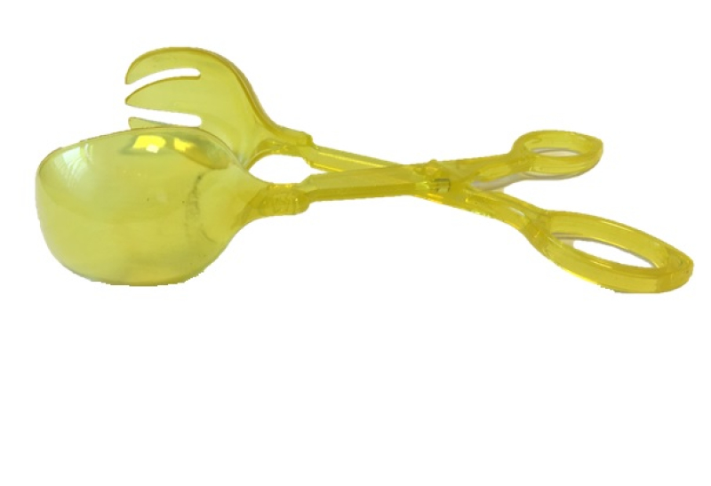 Műanyag saláta kiszedő olló sárga (102)