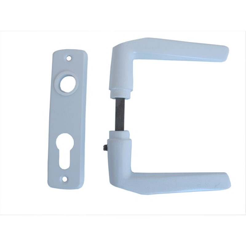 AL-LOY SB ajtókilincs 410 + ajtócím lővér cilinderlyukas fehér porszórt (3986642)