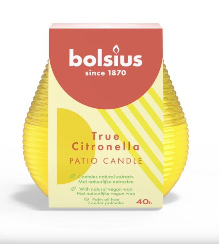 Bolsius citronellás gyertya dekor üvegben (720200)