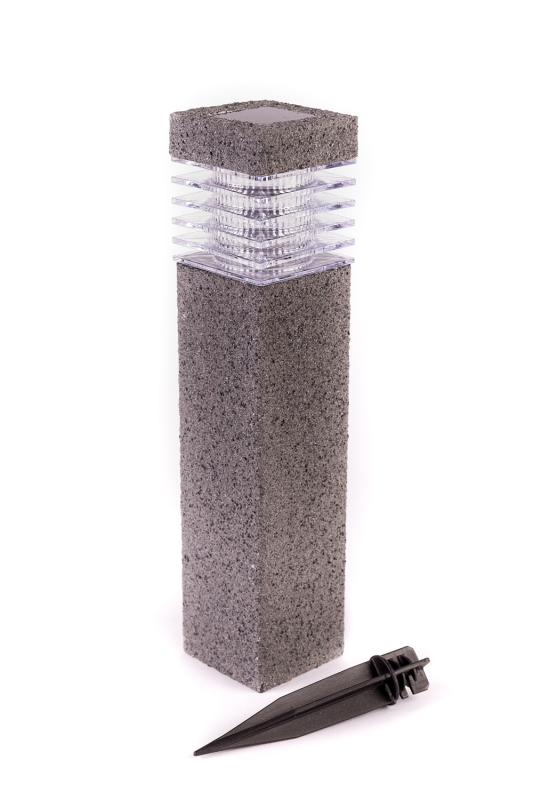 Napelemes lámpa, talajba szúrható szürke