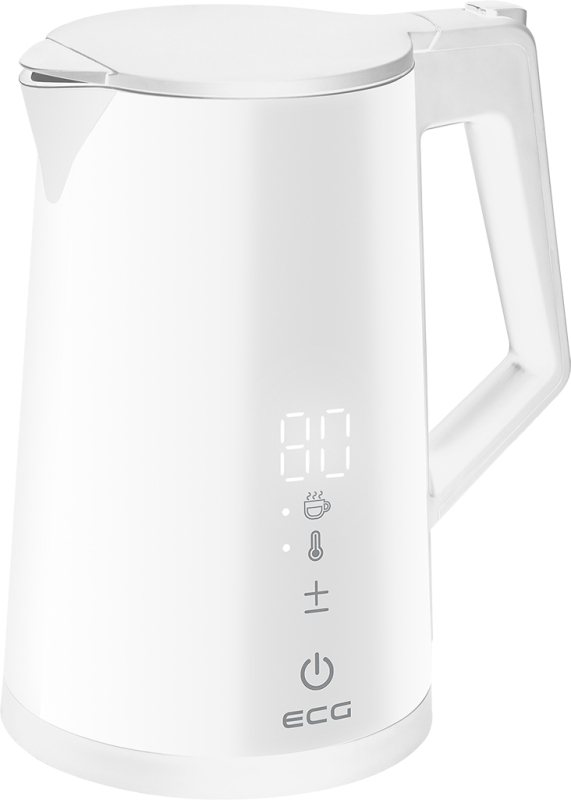 ECG Digitouch White Duplafalú vízforraló hőfokszabályzóval, fehér (RK-1893 White)