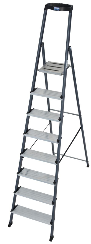 Krause Monto Securo lépcsőfokos eloxált állólétra, 1x8 (126467)