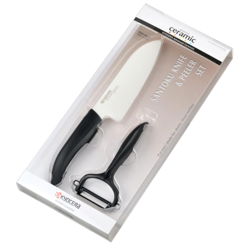 Kyocera kerámia kés készlet, Santoku + hámozó 