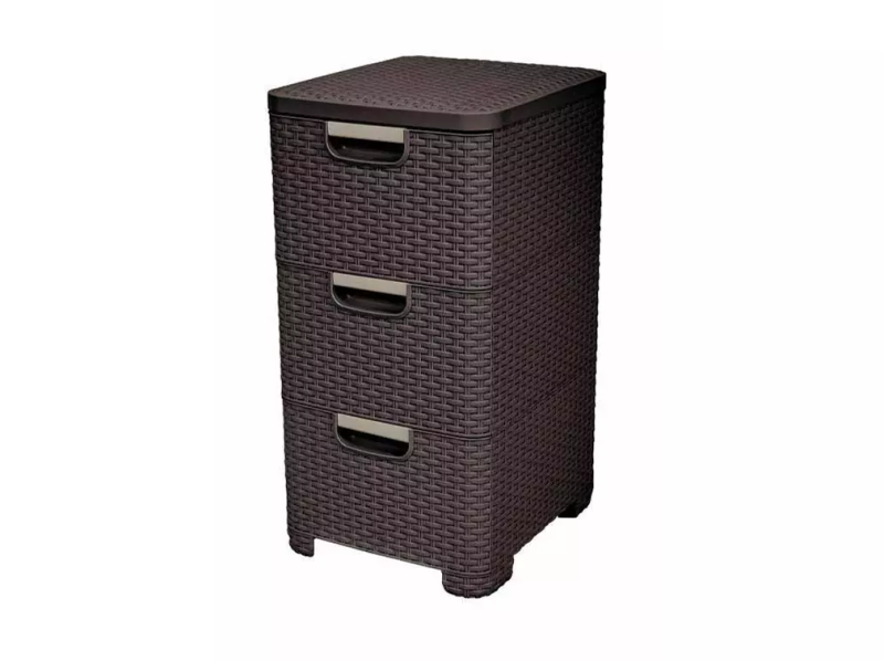 Curver Style rattan 3 fiókos szekrény barna (206313)