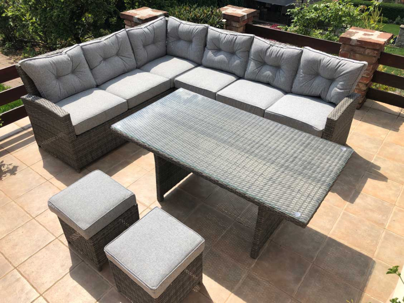 Nápoly műrattan kerti sarokgarnitúra 5 részes (GAF17113SET)