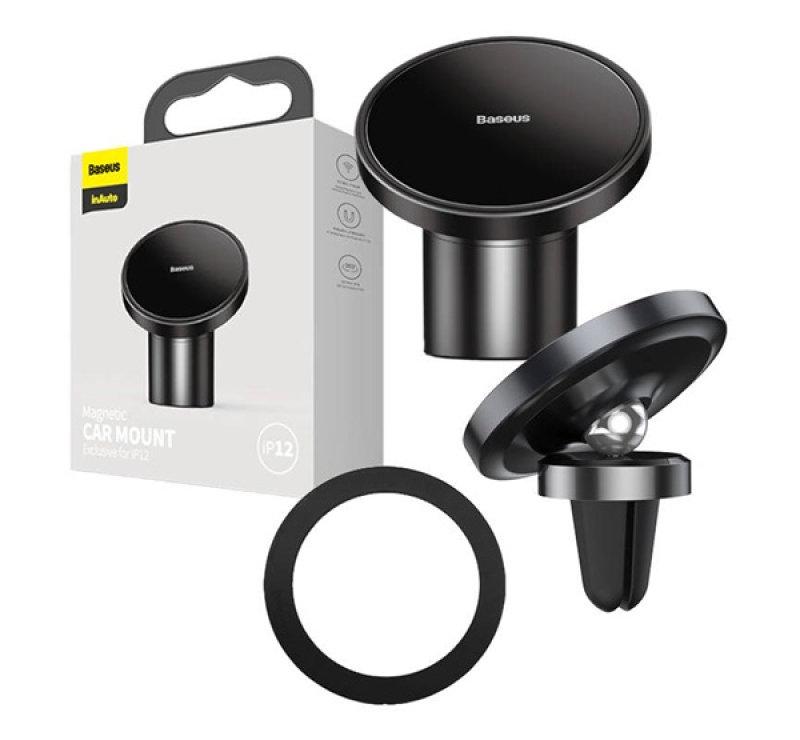 Baseus NEO GRAVITY autós tartó (műszerfalra, szellőzőre, öntapadó, 360°, MagSafe) FEKETEC40141501113