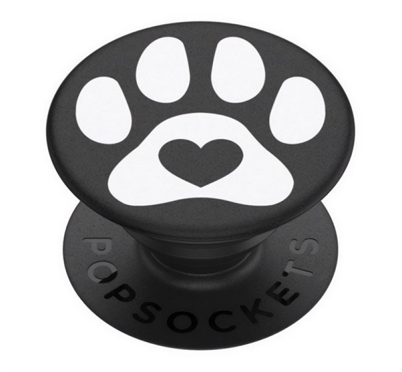 PopSockets telefontartó (készülékre ragasztható, többfunkciós, tappancs) FEKETE/FEHÉR805579