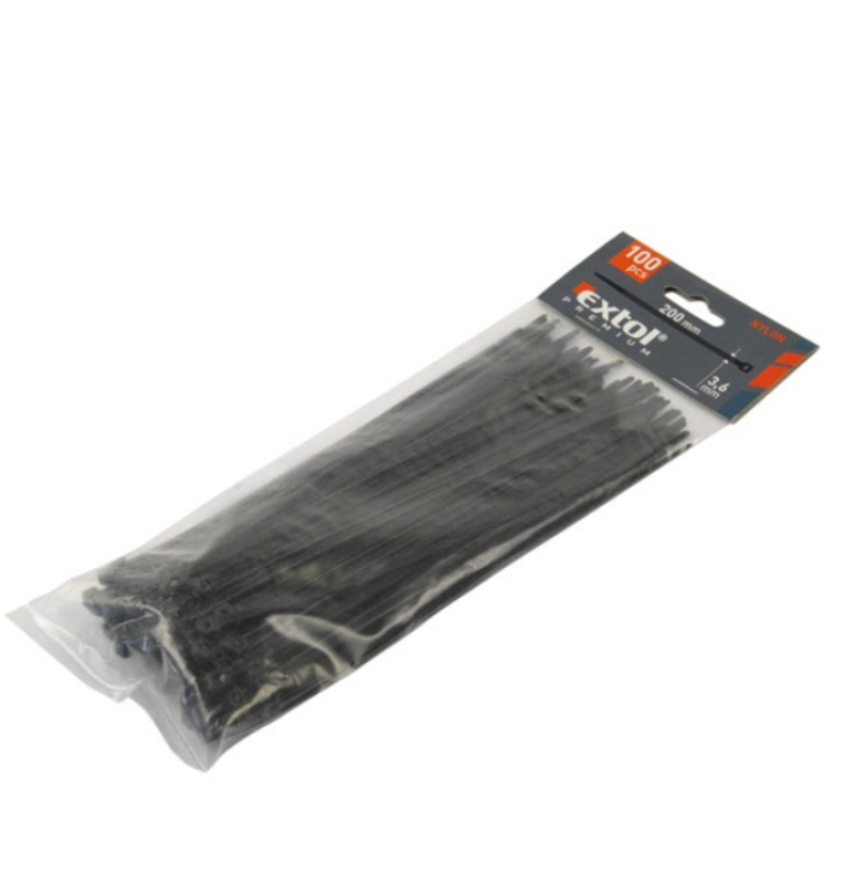 Extol Premium kábelkötegelő 9,0×600mm 50db, fekete nylon (8856176)