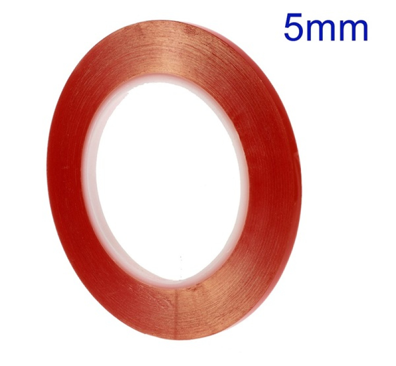 Ragasztó szalag, kétoldalas, plexi ablakhoz/érintőpanelhez (260°C hőálló, 5mm széles, 33 m)GP-47868