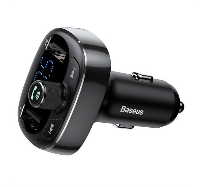 BASEUS bluetooth FM transmitter autós töltő 2 USB aljzat (36W, PD gyorstöltő, microSD kártyaolvasó)