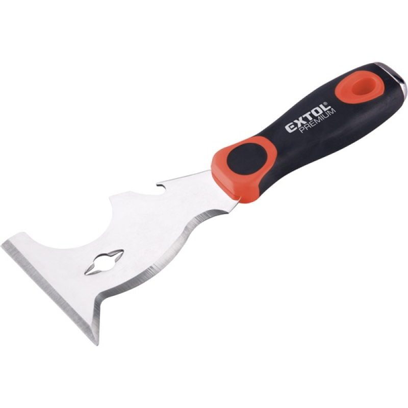 Extol Premium spakli, Multifunkciós, üthető; 7,5 cm, inox, két komponenses műanyag nyél (8843077)