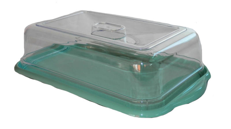 Szendvicsbúra tálcával 29,5x45 cm mentazöld műanyag (727)