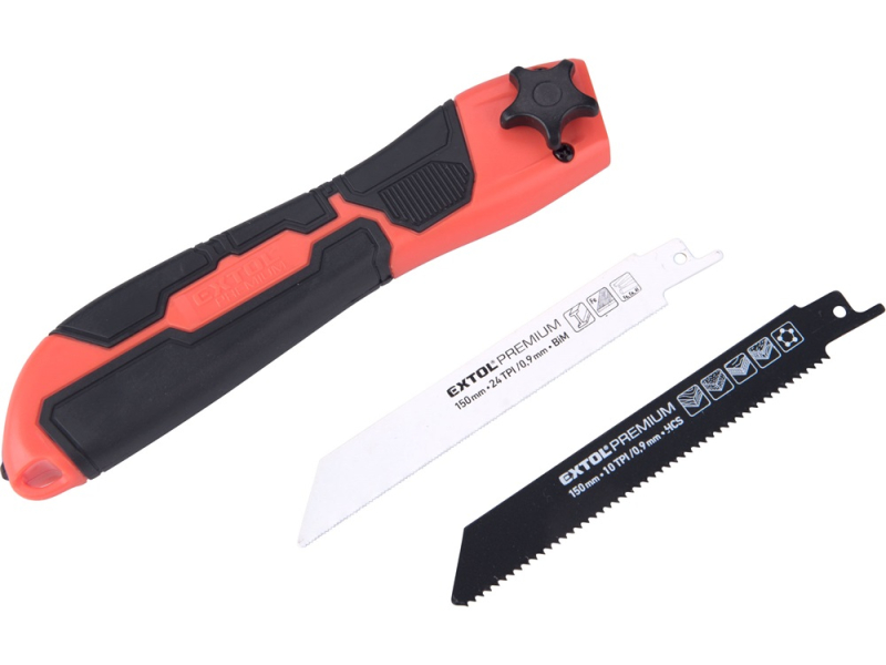 Extol Premium hobbyfűrész nyeles készlet, 2 db cserélhető lappal; 150mm, fémre, fára (8806990)