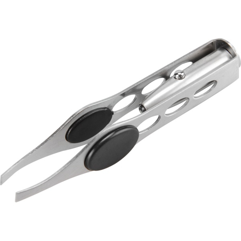 Extol csipesz LED fénnyel, rozsdamentes acél, hossz: 95mm, pofák szélessége: 4mm, 3×1,5V elemmel (LR