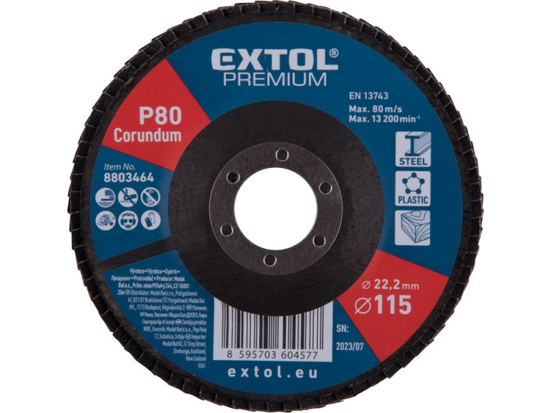 Extol Premium lamellás csiszoló P80, 115x22mm (8803464)