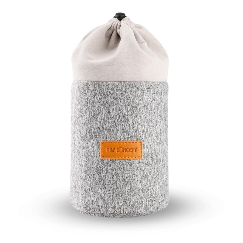 K&F Concept obketív védő tok 10x13-18cm, neoprén, szürke narancs (KF-13-121)