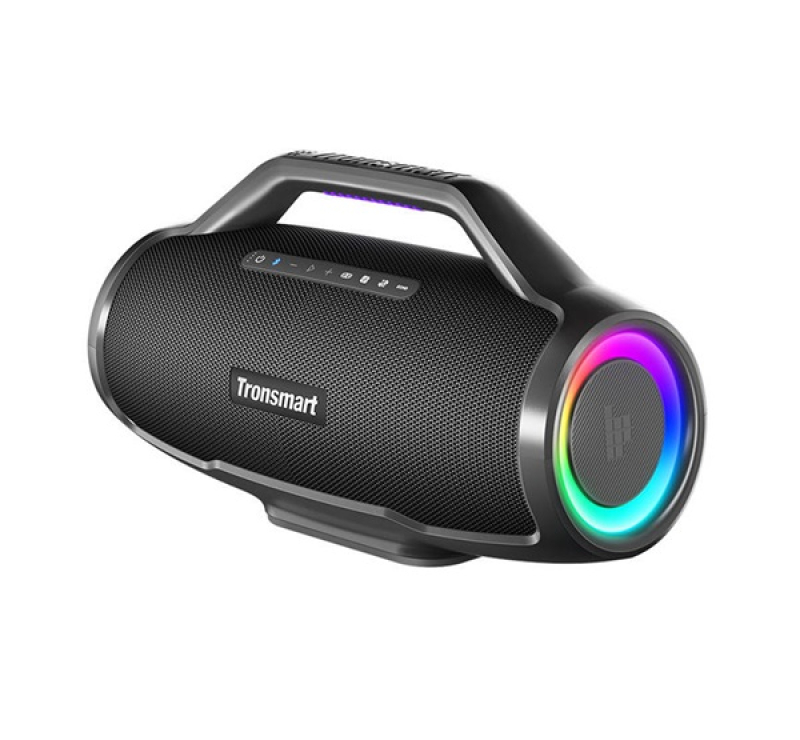 Tronsmart BANG MAX bluetooth hordozható hangszóró (v5.3, IPX6 vízálló, 130W, AUX kimenet, RGB) FEKET