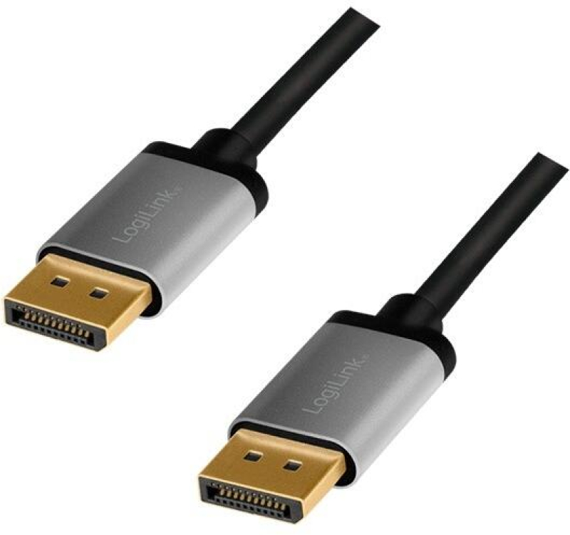 Logilink DisplayPort kábel, DP/M-DP/M, 4K/60 Hz, alu, 2 m