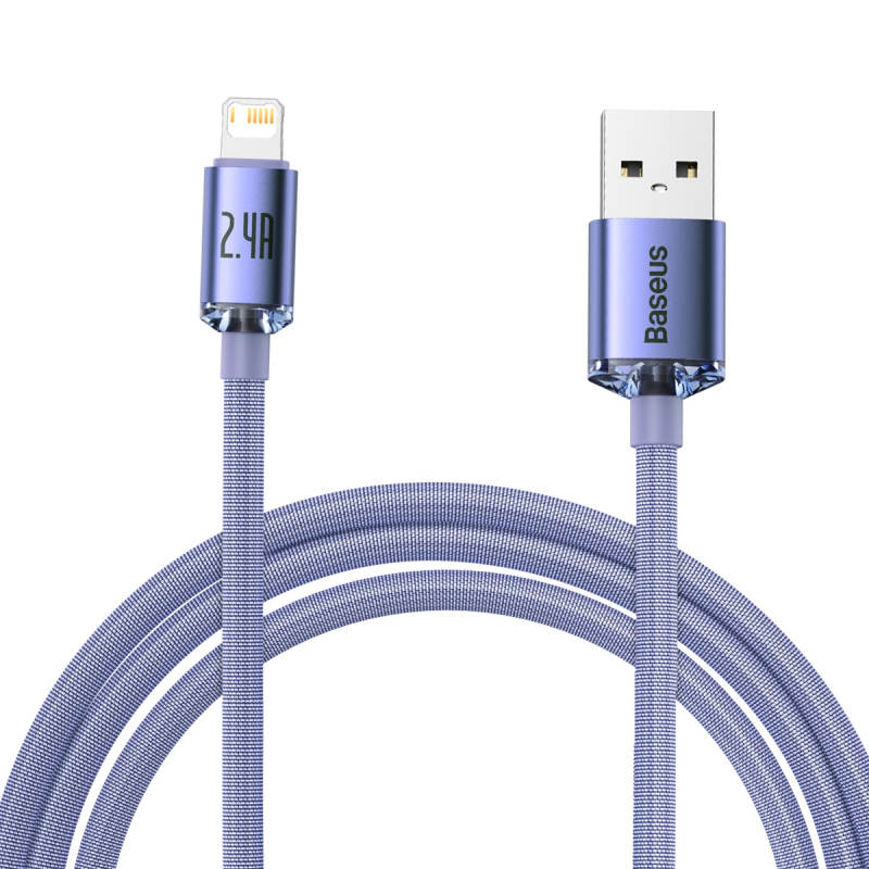 Baseus Crystal Shine Series Fast Charging Data Cable USB-A apa 2.0 ? Lightning apa adat és töltőkábe
