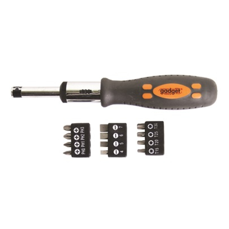 Gadget BIT készlet + racsnis csavarhúzó (13 db-os)  (6113070)