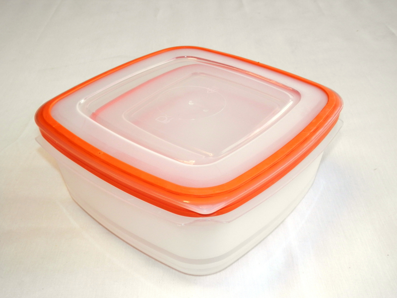 Alacsony műanyagdoboz szett, négyzetalapú 4 db narancsszín (1545)