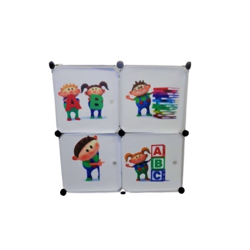 Variálható elemes bútorcsalád, 4 ajtós, fehér (V0202H4W)