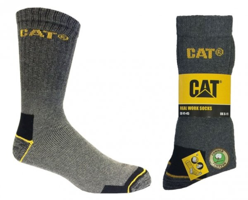 3 pár CAT magasszárú munkazokni, P03 szürke színben, 41-45-ös méretben (PO15/00283-4145)