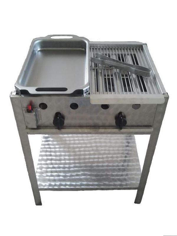 BGS-2 kétégős álló kombigrill készülék, földgáz üzemű
